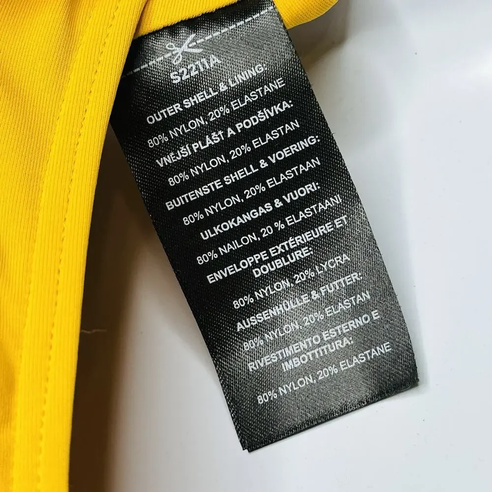 Andrea Iyamah Nayo One Piece Swimsuit yellow Halter Cut Out Spring Break Medium
